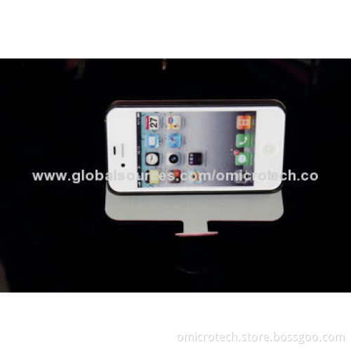 Leather Mobile Phone Cases for iPhone 4, OEM Orders Welcomed